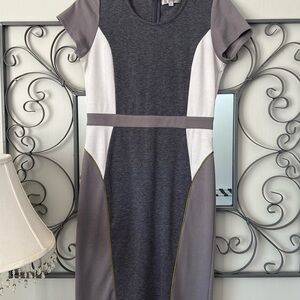 Very belly flattering dress. Get the matching sweater for FREE!